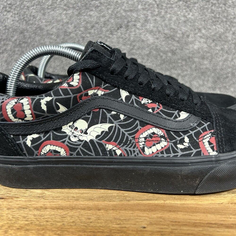 Vans Old Skool Glow Frights Men’s 9.5 Women’s 11 Black Skate Casual Shoes Used - Picture 2 of 12